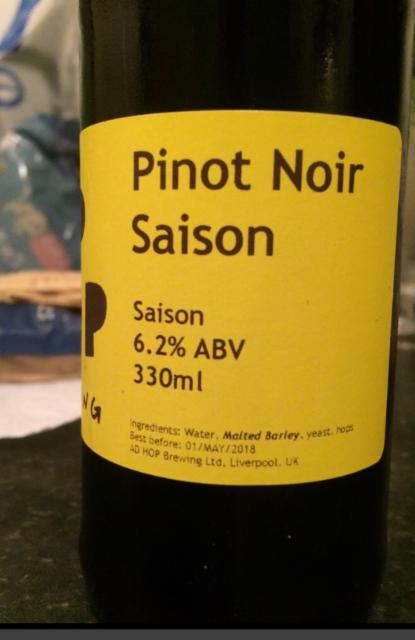 Pinot Noir Saison 6.2%, Ad Hop Brewing Ltd, England