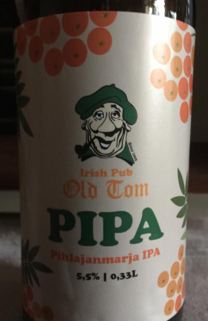 Irish Pub Old Tom PIPA Pihlajanmarja IPA 5.5%, Panimoyhtiö Tuju, Finland