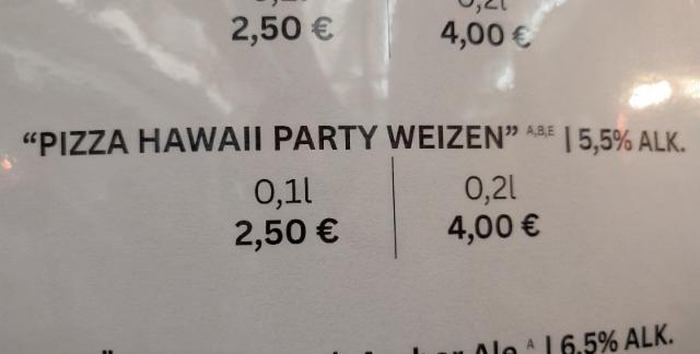 Pizza Hawaii Party Weizen 5.5%, Suspicious Monkey Brewing, Germany