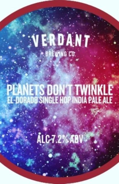 Planets Don't Twinkle El Dorado 7.2%, Verdant Brewing Co., England