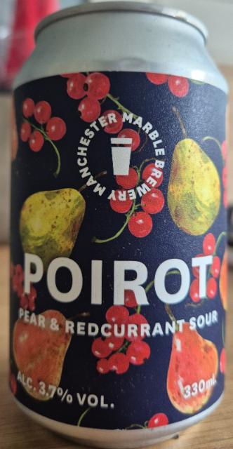Poirot Pear and Redcurrant Sour 3.7%, Marble Beers, England