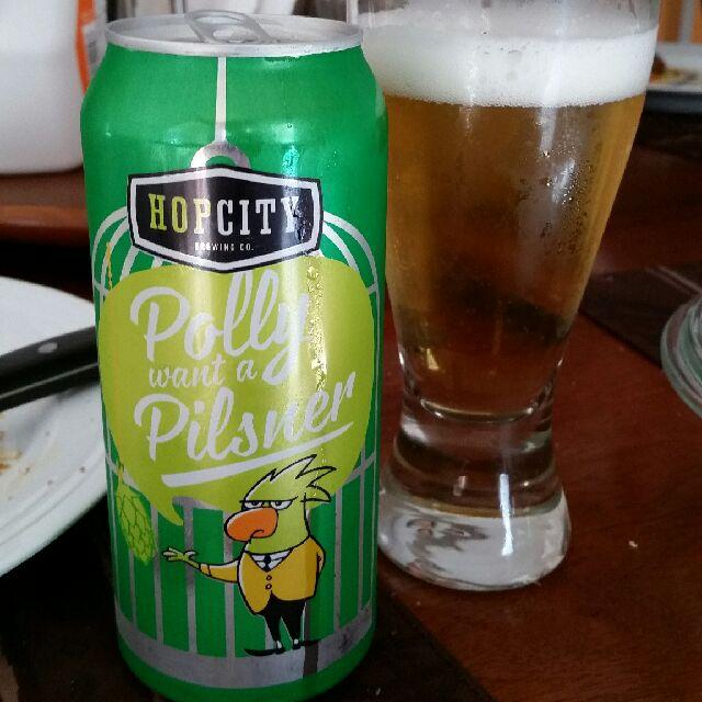 Polly Wants a Pilsner 5.0%, Hop City Brewing Company (Moosehead), Canada