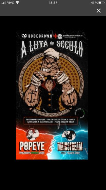Popeye Spinach Lager 4.9%, Cervejaria Bodebrown, Brazil