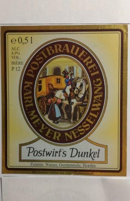 Postwirts Dunkel 4.9%, Brau-Manufactur Allgäu / Post-Brauerei Nesselwang, Germany