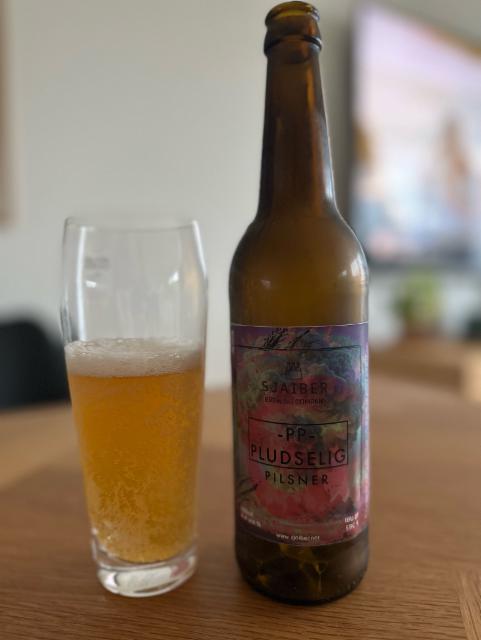 Pp pludselig pilsner 4.4%, Sjaiber brewing company, Denmark