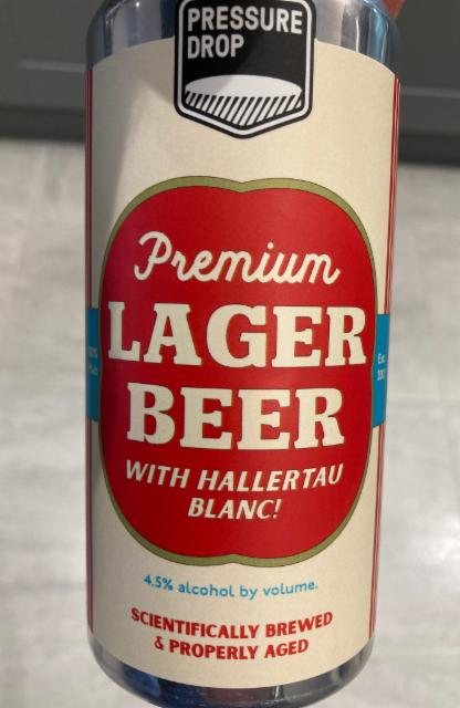 Premium Lager Beer 4.5%, Pressure Drop Brewing (UK), England