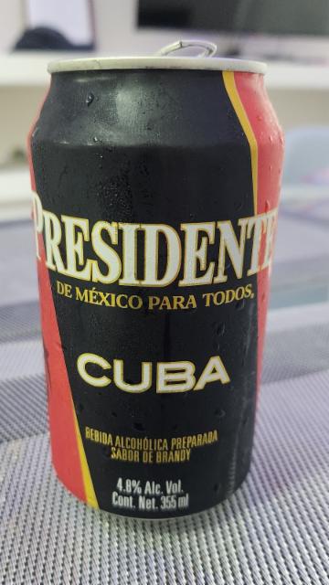 Presidente Cuba Brandy 4.8%, Bepensa, Mexico