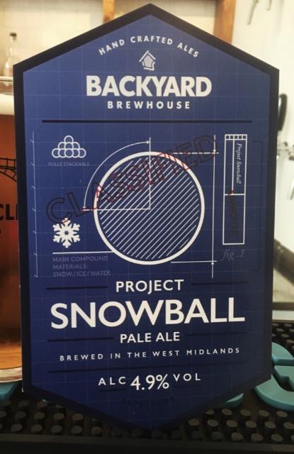 Project Snowball 4.9%, Backyard Brewhouse, England