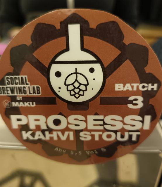 Prosessi Kahvi Stout (Batch 3) 5.5%, Maku Brewing, Finland
