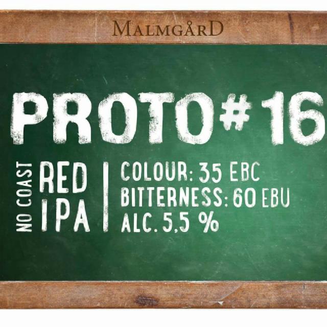 Proto #16 No Coast Red IPA 5.5%, Malmgårdin Panimo, Finland