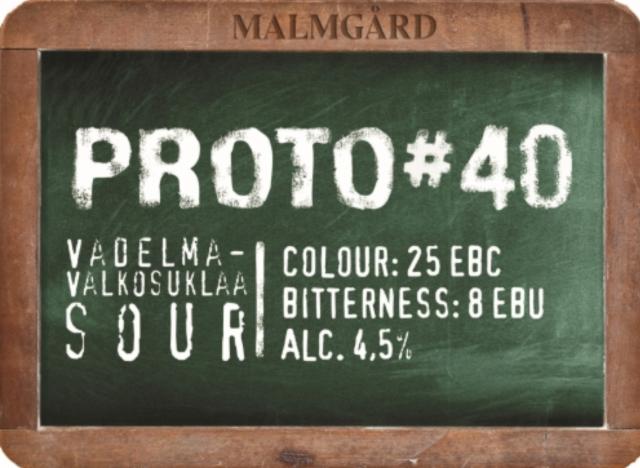 Proto #40 Vadelma-Valkosuklaa Sour 4.5%, Malmgårdin Panimo, Finland