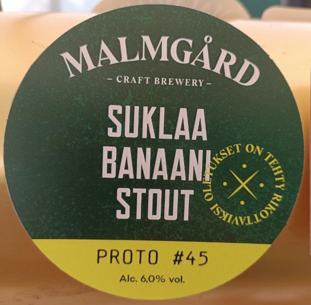 Proto #45 Suklaa Banaani Stout 6.0%, Malmgårdin Panimo, Finland