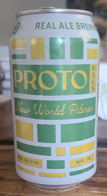 Proto new world pilsner 4.5%, Real Ale Brewing Company, United States