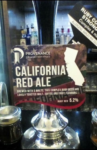 Provenance California Red Ale 5.2%, Hydes Salford, England