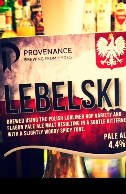 Provenance Lebelski 4.4%, Hydes Salford, England