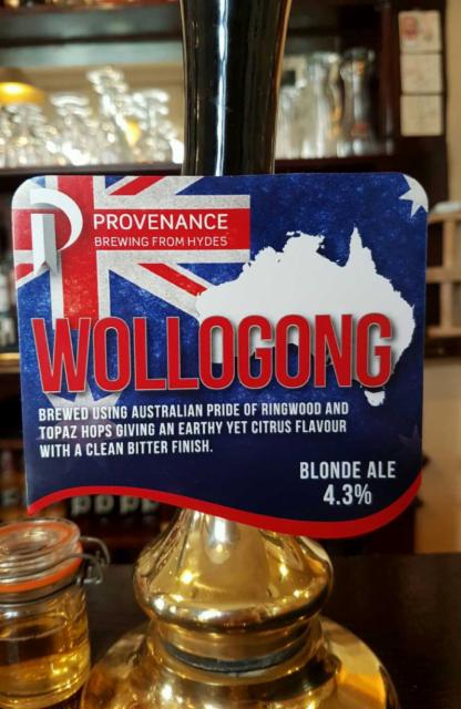 Provenance Wollogong 4.3%, Hydes Salford, England