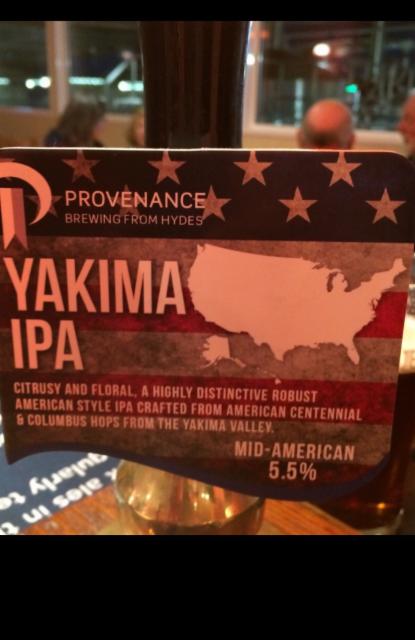 Provenance Yakima IPA 5.5%, Hydes Salford, England
