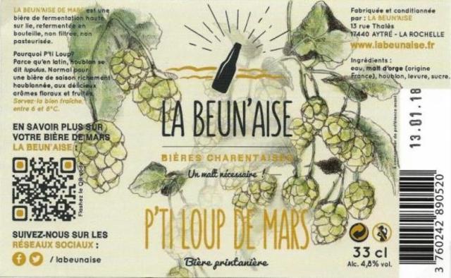 P'ti Loup De Mars 4.8%, La Beun'aise, France
