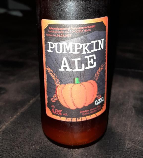 pumpkin ale 4.8%, Gertrudenhof, Germany