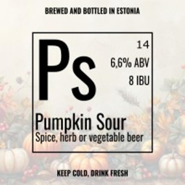 Pumpkin Sour 6.6%, Elembeer Pruulikoda, Estonia