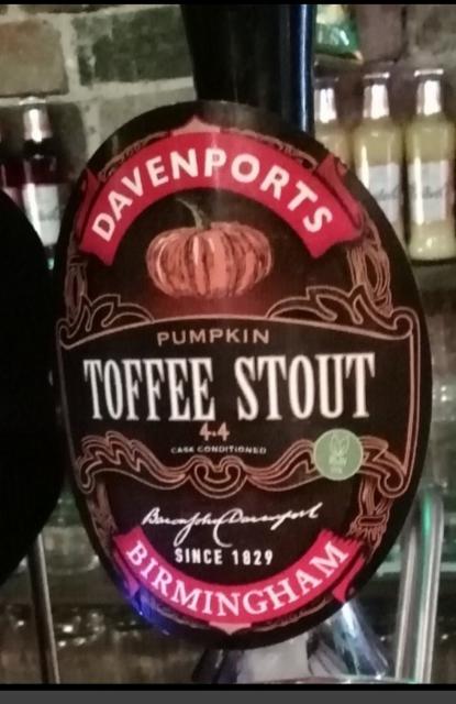 Pumpkin Toffee Stout 4.4%, Davenports, England