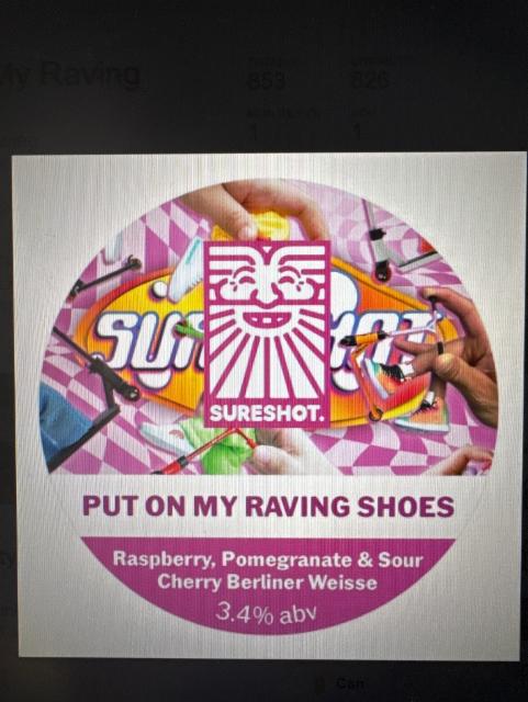 Put On My Raving Shoes 3.4%, Sureshot Brewing, England