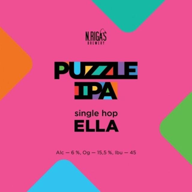 Puzzle IPA Single Hop Ella 6.0%, New Rigas Brewery, Russia