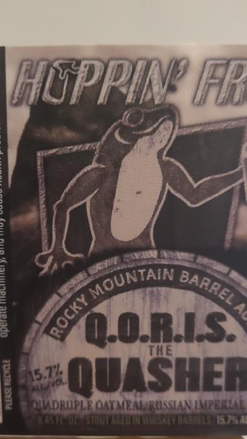 q-o-r-i-s the quasher whiskey barrel 15.7%, Hoppin' Frog Brewery, United States