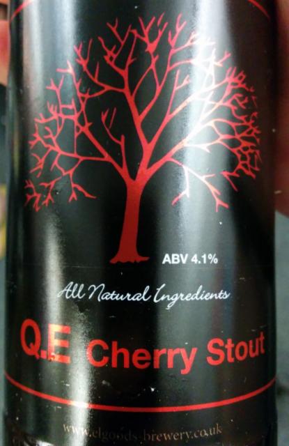 Q.E Cherry Stout 4.1%, Elgood's Brewery, England