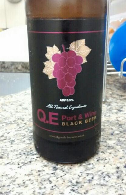 Q.E Port & Wine Black Beer 5.5%, Elgood's Brewery, England