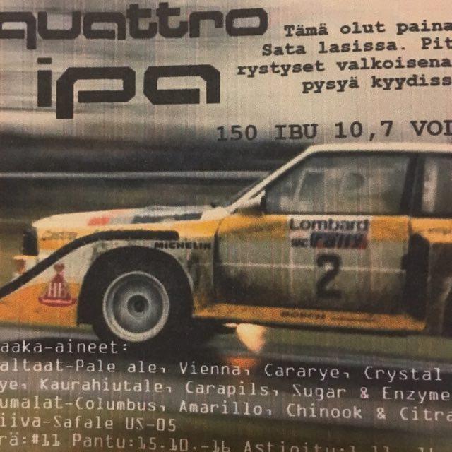 Quattro IPA 10.7%, Tampereen Insinööripanimo, Finland
