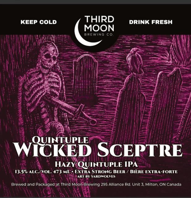 quintuple wicked sceptre 13.5%, Third Moon Brewing Company, Canada