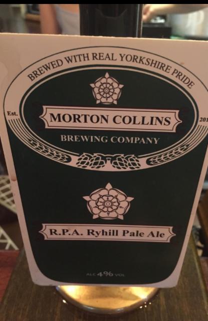 R.P.A. Ryhill Pale Ale 4.0%, Morton Collins Brewing Company, England