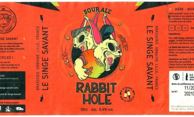 Rabbit Hole 4.4%, Brasserie Du Singe Savant, France