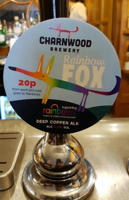 Rainbow Fox 4.2%, Charnwood Brewery, England