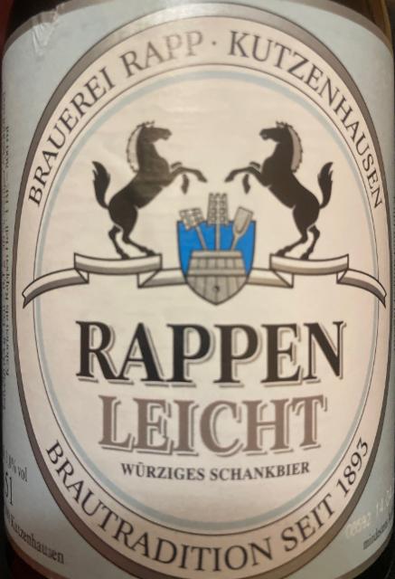 Rappen leicht 3.0%, Brauerei Rapp, Germany