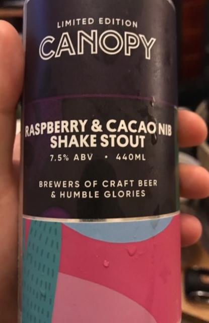 Raspberry & Cacao Nib Shake Stout 7.5%, Canopy Beer Co, England