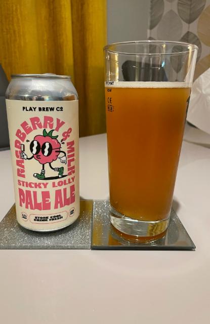 Raspberry & Milk Sticky Lolly Pale Ale 5.5%, Play Brew Co, England