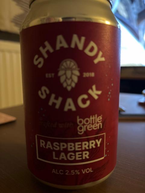 Raspberry Lager 2.5%, Shandy Shack, England