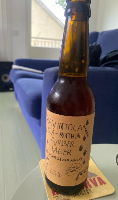 Ravintola Ylä-Ruthin Amber Lager 60-vuotisjuhlaolut 6.0%, Varastopanimo, Finland
