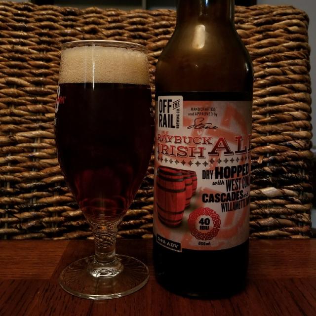 Raybuck Irish Ale 5.4%, Off the Rail Brewing, Canada