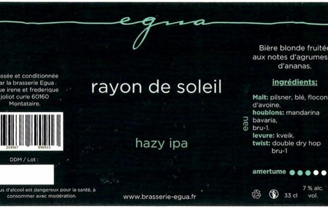 Rayon De Soleil 7.0%, Brasserie Egua, France