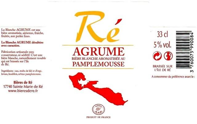 Ré Agrume Pamplemousse 5.0%, Bières De Ré, France