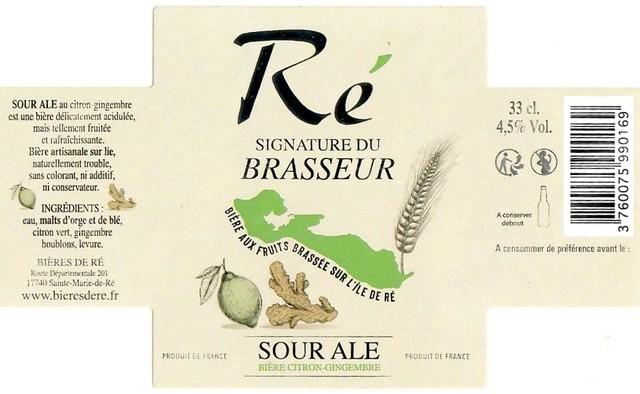 Ré Sour Ale Citron Gingembre 4.5%, Bières De Ré, France
