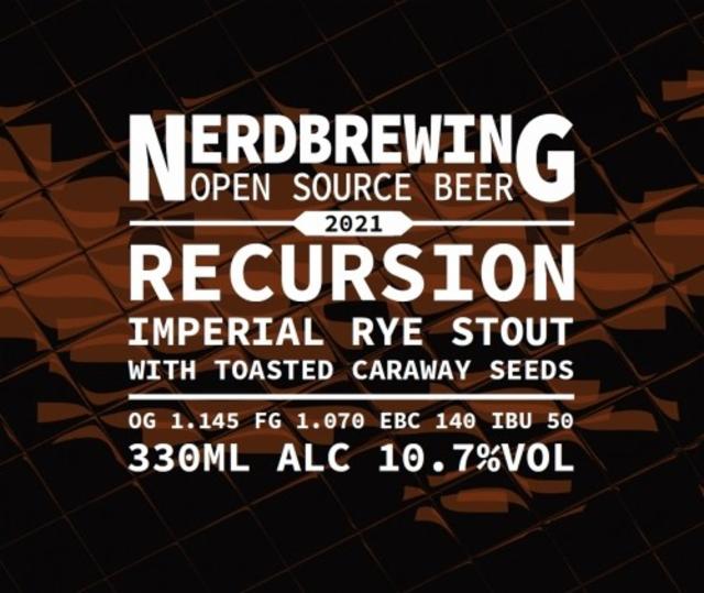 Recursion - Imperial Rye Stout With Roasted Caraway Seeds (2021) 10.7%, Nerdbrewing, Sweden