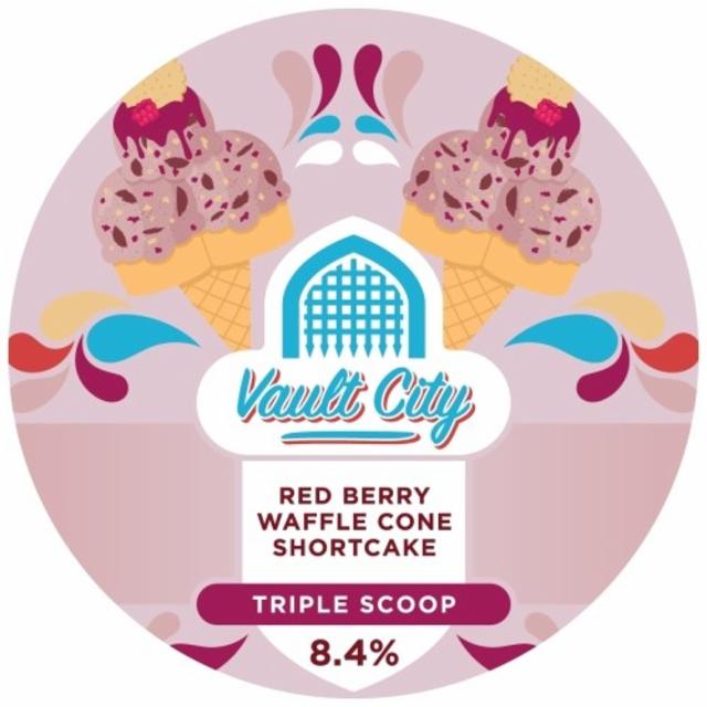 Red Berry Waffle Cone Shortcake Triple Scoop 8.4%, Vault City Brewing, Scotland