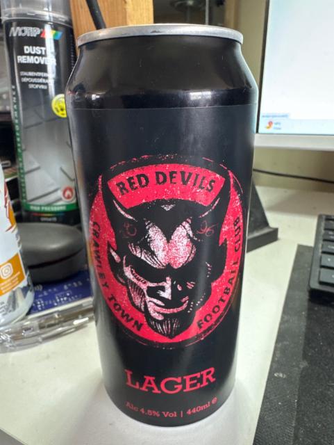 Red Devil's Lager 4.5%, Missing Link Brewing, England