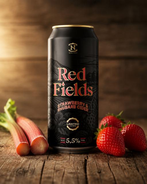 Red Fields Strawberry & Rhubarb Cider 5.5%, Nokian Panimo, Finland