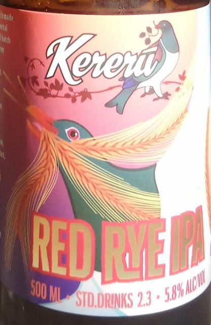 Red Rye IPA 5.8%, Kererū Brewing Company, New Zealand