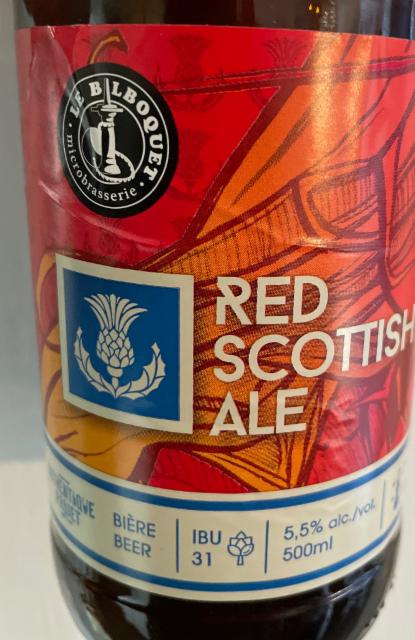Red scottish ale 5.5%, Le Bilboquet, Canada